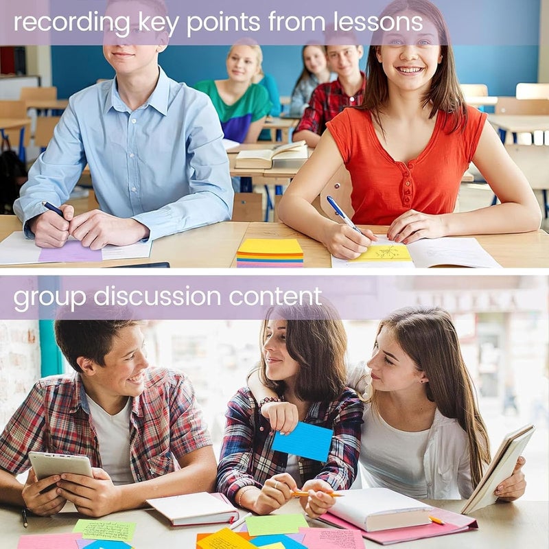 Koogel Index Cards 3x5, Colored Index Cards for Back to School, Heavy Weight Flash Ruled Note Card for Studying School Supplies College Office Home Note Taking, 34 Pack of 8, 272 Count, 8 Colors - Image 3